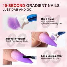 Bộ gel vẽ chuyển màu LIMEGIRL, 9 màu sơn móng tay gel ombre cho móng tay ombre, Bộ gel vẽ không cần rửa, làm móng kiểu Pháp, bộ sơn gel cho tiệm và làm móng tại nhà - Nhiều màu - Xem 6