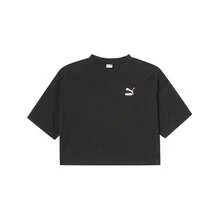 Puma 女式短袖T恤，夏季 - 黑色 - 查看 1