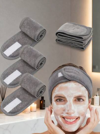 Diadema ajustable, diadema antideslizante de unicolor, diadema para el cabello, el maquillaje y el cuidado de la piel, diadema para el salón de belleza de las mujeres para el lavado de la cara, pañuelo para la cabeza posparto de doble cara, diadema con para deportes, yoga y correr, adecuada para el lavado de la cara, el cuidado de la piel y la diadema de maquillaje