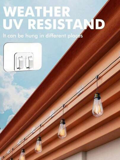 30pcs Self-Adhesive Drill-Cord Light Hook Set – Cable Clamp And Outdoor Light Clip, Desk Cable Holder For Home Office And Living Space, Ideal For String Lights, USB Cables, Power Cords, Lanterns, Home Decor, Cable Management, Durable Lightweight Plastic, Fast Sticking Mounts For Clean, Neat Organization