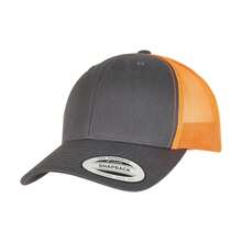 Retro Two Tone Trucker Cap (Charcoal/Neon Orange) - Grey - View 1