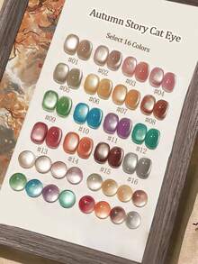 MISS SHAKA 10ml Autumn Story Ice Transparent Pink Red Gold Blue Brown Glass Bead Cat's Eye Gel Nail Polish 2025 Autumn Winter Nails Y2K Nails Popular Whitening Mirror Moonlight Porcelain White Cat's Eye Nail Salon Home Diy Nail Art Nail Supplies Christmas Nails