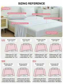 Juego de sábanas de 3/4 piezas con estampado de copos de nieve y enrejado, con sensación suave como una nube, resistente a las arrugas y al encogimiento, que incluye 1 sábana plana + 1 sábana ajustable + 1/2 fundas de almohada, sábana de bolsillo profundo, para camas de todos los tamaños, certificado Oeko-Tex