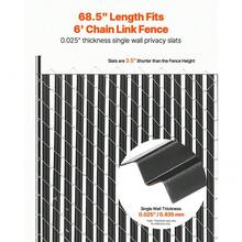 Privacy Slats For 6' High Chain Link Fence - Single-Wall Design With Bottom Lock - Enhance Security And Visual Appeal - Black - View 2