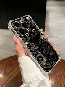 1 chiếc ốp lưng điện thoại TPU chống sốc thiết kế hình mèo tối giản, tương thích với iPhone 17, 11, 16 Pro Max, 16 Pro, 16, 15 Pro Max, 14 Pro Max / Tương thích với dòng Galaxy S25, A16 / Tương thích với Honor X6A, X7B, X8B / Tương thích với Redmi 13C, Note 13 / Tương thích với Realme 60ro, Smart 8, phiên bản quốc tế, không phải phiên bản nội địa. - Trong sáng - Xem 4