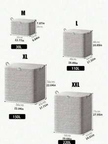 Foldable Clothes Storage Bag With Handle, Large Capacity, Breathable Wardrobe, Clothes Storage Box With Handle And Zipper, Reinforced Portable Storage Bag, Can Store Blankets, Bedding, Space-Saving Wardrobe Organizer, Suitable For Bedroom, Home, Dorm, Can Store Bedding, Also Can Be Used As Laundry Basket And Clean Clothes/Toy Storage Basket. - Dark Grey - View 5