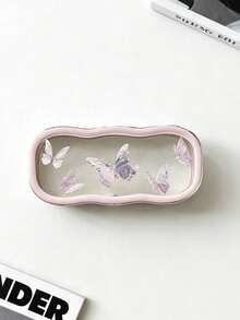 1pc Butterfly Love Heart And Rabbit Flower Pattern Cute Full-Frame Glasses Case, Transparent Portable Pressure-Proof Glasses Frame, Men's And Women's Fashion Glasses And Jewelry Storage Box, Magnetic Opening And Closing, Ideal Storage Supplies - Multicolor 4 - View 13