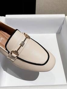 Mengshangli Zapatos oxford de tacón cuadrado y grueso con cierre deslizante, zapatos de trabajo versátiles para mujeres