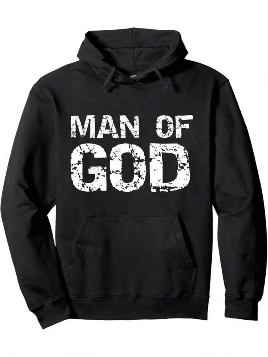 Men Faith Saying 'Man Of God' Pullover Hoodie - Stylish Hooded Sweatshirt With Pockets - Practical And Chicfall Hoodies,Men's Fall Clothes,Street Wear,Halloween,Mens Hoodies,Y2k Clothes,Jesus Hoodie,Thanksgiving Day,Nightmare Before Christmas,Christmas,Basics,Christmas Sweatshirt,Thanksgiving Outfit Men,,Christmas Clothes,Winter Clothes For Men,Men Gifts - màu đen - Xem 1