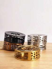 Réchaud à thé en acier inoxydable, chauffe-thé, réchaud de bureau isolé, réchaud chauffant, chauffe-thé à bougie, machine à thé d'extérieur, matériau épaissi robuste et durable, conduction de chaleur uniforme, conception compacte, facile à transporter, convient pour faire du thé, réchauffer le thé, chauffer le café, réchauffer les aliments, réchauffer le lait, simple et beau, surface ronde et lisse, conception de ventilation, scénarios d'utilisation illimités