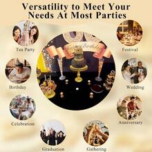 Set Of 9 Cake Stands Metal Cupcake Stand Set Multiple Styles Candy Fruit Display Tower Dert Plate Cake Serving Tray For Birthday Party Wedding Anniversary  Shower Engagement Gold - Gold - View 4