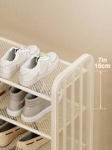 Durable Stable Shoe Rack, 3-Tier Shoe Organizer, Metal Shelf For Organization And Storage, Shoes Rack For Front Door Entrance, Shoe Shelf For Closet Organizer, Elegant Shoe Rack Organizer, Shoe Storage For Bedroom Living Room Bathroom Garage & Corridor, Shoe Rack For 9 Pairs, Sturdy & Durable - White - View 5