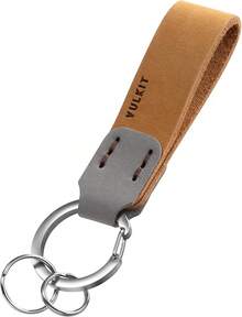 VULKIT Llavero de piel genuino para hombres y mujeres Accesorios de transporte diario - Negro/Espresso - Ver 14