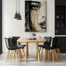 Impresión artística en lienzo de rostro de mujer abstracto moderno, decoración para el hogar de 20x28 pulgadas, pintura colgante, decoración de pared - decoración de pared sin marco para salas de estar y dormitorios