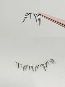 80pcs Arctic Star Under Lash Clear Stem B Curl False Eyelashes, Natural Look Sunflower Lashes For Beginnerslash Clusters,Eyelash Clusters,Individual Eyelashes,Lashes,Fake Lashes - B - 查看 4