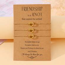 2 件不锈钢挚友手链心形结配对手链，适合闺蜜友谊长距离手链，适合闺蜜姐妹情侣生日圣诞节珠宝礼物 - 銀色 - 查看 7