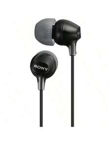 Sony MDR-EX15LP Wired Earphones, High-Sensitivity Driver, -Resistant Flat Cable, Comfortable Fit, 3.5mm Plug, Multi-Device Compatibility, Black - Black - View 2