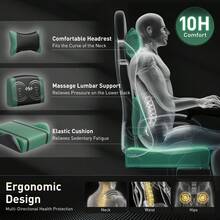HLDIRECT Gaming Chair With Pocket Spring Cushion, Video Game Chair, Gaming Computer Chair, Ergonomic Chairs For Adults With Headrest And Lumbar Support, Swivel PU Leather Office Chair, Black & Green - Xanh đậm - Xem 4