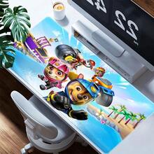 1pc  Large Mouse Pad - Anti- Rubber Desk Mat With Washable Surface, Vibrant Patrol Cartoon Character Design, Perfect For Gaming & Office Use, Ideal Gift For Fans, Kids & Family, Office & Gaming Desk Mat | Playful Cartoon Aesthetic