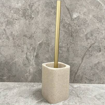 Fast And Easy To Use Natural Beige Sandstone & Whtie Marble Like Stone Square Sandstone Square Toilet Brush Holder