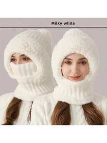 WarmthMax Thermal Lined Knit Hat - Windproof, Thermal Insulation, Earflap Protection, Hooded Neck Gaiter, Breathable, Moisture-Wicking, Outdoor Cycling Essential For Cold Weather Halloween Winter Fall - Multicolor - View 5