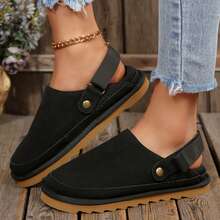 Fashion Clogs Slippers Casual Non Slip Sandals Adjustable Comfort Mules For Women Flat Shoes Outdoor Walking Travel Summer - 黑色 - 查看 5