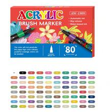 168 Farben Acrylfarb-Stifte, Doppelspitzen Kunst-Markerset, Feinspitzen Marker geeignet für Felsen-Malerei, Holz, Leinwand, Stein, Glas, Keramik, DIY Basteleien, Kunstschulbedarf