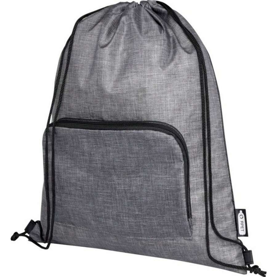Bullet Ash Foldable Drawstring Bag (Heather Grey/Solid Black) - Grey - View 1