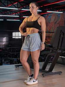 3-Pack 2-In-1 Women's Gym Shorts, Double Fitness Shorts With Hidden Cell Phone Pocket, Compression Butt Lifting Gym Fit Cross Fit - 黑色/淡藍色/玫瑰色 - 查看 3