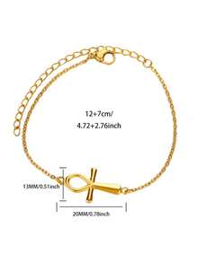 Stainless Steel Cross Charm Bracelet Man Christian Simple Chain Bracelets Bangle Love Jewelry Gifts