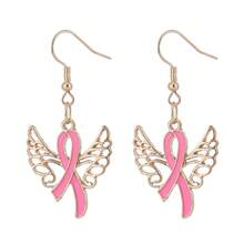 1 Pair Pink Ribbon Earrings For Women's Breast Health Awareness - Ideal Gift For Charity Fundraising Events