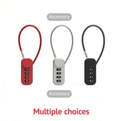 高品质多功能 4 位数字防盗锁，13.5 厘米锌合金数字锁，适用于行李箱行李袋，方形锁，密码钥匙防盗锁带绳，锁带长钥匙扣，锁带长绳，非常适合旅行机场学校自行车可爱礼物度假旅行配件夏季旅行必需品