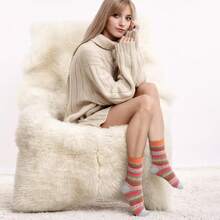 Pack de 5 calcetinesérmicos de invierno, calcetines retro casual, calcetines de punto clásicos, calcetinesérmicos de lana para el hogar para senderismo y montañen invierno - 5 piezas-B - Ver 3