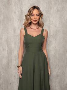 Casual Jumpsuit In Super Comfortable Marrant Fabric - Army Green - View 2