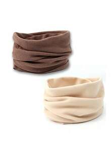 1pc/2pcs Fleece Neck Warmer Scarf, Windproof Neck Gaiter For Winter, Cycling Neck Cover