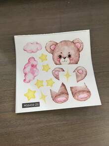 1pc Cartoon Bear, Star, Cloud Switch Sticker, Decorative Wall Decal For Kids Room, Bedroom