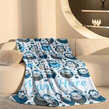 Cobertor de Arremesso de Coruja Cartoon, Macio, Aconchegante, Cobertor Decorativo de Flanela Leve, Perfeito para Sofá, Escritório e Uso em Viagens, Peludo, Felpudo, Quente Falso Pêlo, Presente de Aniversário e Feriado Perfeito para Família e Amigos