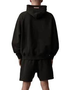 Black Vintage Flocked Hooded Fall Sweater Sweatshirt, 1977 Limited Edition Printed Sweatshirt, High-End Cotton Relaxed Fit, Cracked Flocking, Street Style And Fall Travel Photography Essentials, Youthful Urban Style Urban Exploration And Outdoor Recreation For All Day Comfort.Fall Halloween Sweater