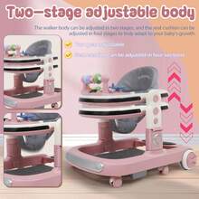 Andadera Musical Bebé Juguetes Interactiva Plegable 4-in-1,Andador para bebé, andador multifuncional con patas arqueadas, se puede empujar o sentarse para aprender a caminar. - Rosa - Ver 5