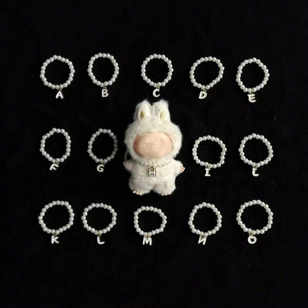 Set de 4 piezas de mini colgantes con letras LBB como accesorios para LABUBU