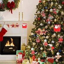 10 pezzi di decorazioni da appendere all'albero di Natale a forma di omini e donnine di pan di zenzero, decorazioni per interni ed esterni con corda per feste/vacanze