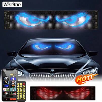 LED Truck Eyes Car Windshield Panel Devil Eye LED Pixel Light With Remote Control Scrolling Big Truck Light Easy-To-Search Title