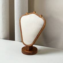 Soporte para presentación de joyería de madera Vintage, soporte y organizador para collares con busto de terciopelo para decoración del hogar, 1. AJH7 - Negro - Ver 8