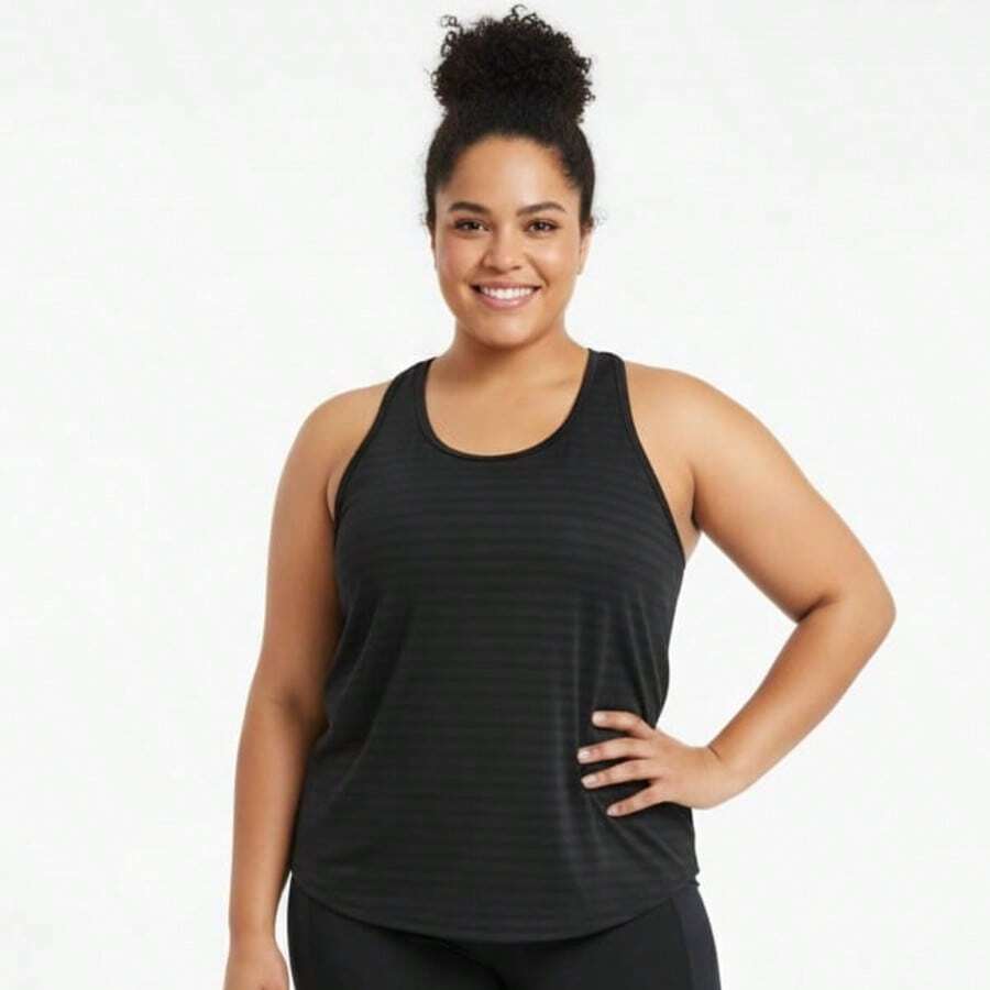 Premium Fit PLUS SIZE Women's Gym Tank Top - 黑色 - 查看 1