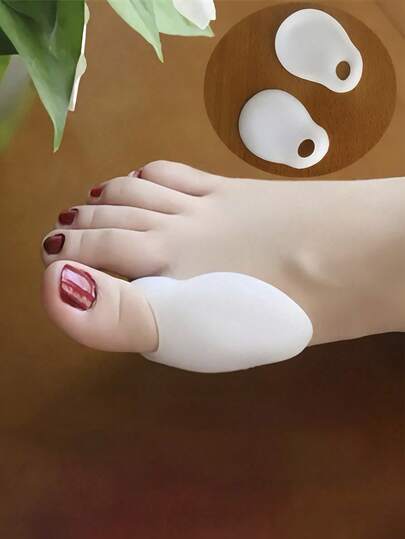 1 对柔软硅胶脚趾保护套，适合男性和女性，每天穿高跟鞋时保护双脚