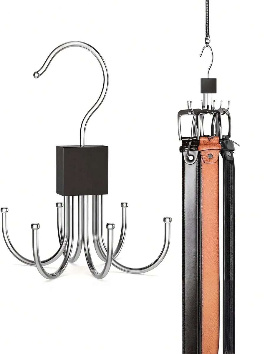 1/2 pièces, Crochet de suspension en métal à six griffes, cintre de ceinture pivotant à 360° avec 6 crochets, étagères de rangement de ceinture pivotantes, organisateur de ceinture pour placard, crochets de rangement pour dortoir sans perçage, crochet multifonction pour vêtements et chapeaux pour la maison, convient pour les débardeurs, sacs, ceintures, soutiens-gorge, sous-vêtements, écharpes et cravates, accessoires de salle de bain, décoration de la maison, décorations de Noël