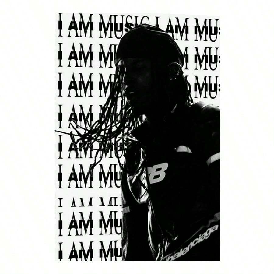 1 件 Opium Playboi I AM MUSIC 帆布海报,无框嘻哈说唱艺术家墙面艺术,现代家居卧室装饰,纵向,织物矩形 - A - 查看 1