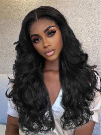 6X4 Dantel Ön Tutkalsız Peruk Giy ve Git 24 İnç Sentetik Doğa Uzun YAKI Vücut Dalgası Uzatma Saç Perukları Tutkalsız Siyah Kahverengi Açık Kahverengi Paslı Kahverengi Bordo Kahverengi Karışık Çok Renkli Kadınlar İçin Günlük Parti ve Cosplay Moda Dantel Ön Peruk