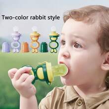 1-Piece Set Of New Baby Fruit And Vegetable Chews, Made Of Silicone, Comes With 3 Sizes Of Mesh Bags, A Rotating Push-Type Food Feeder, And A Juice Feeding Tool - Nhiều màu - Xem 8