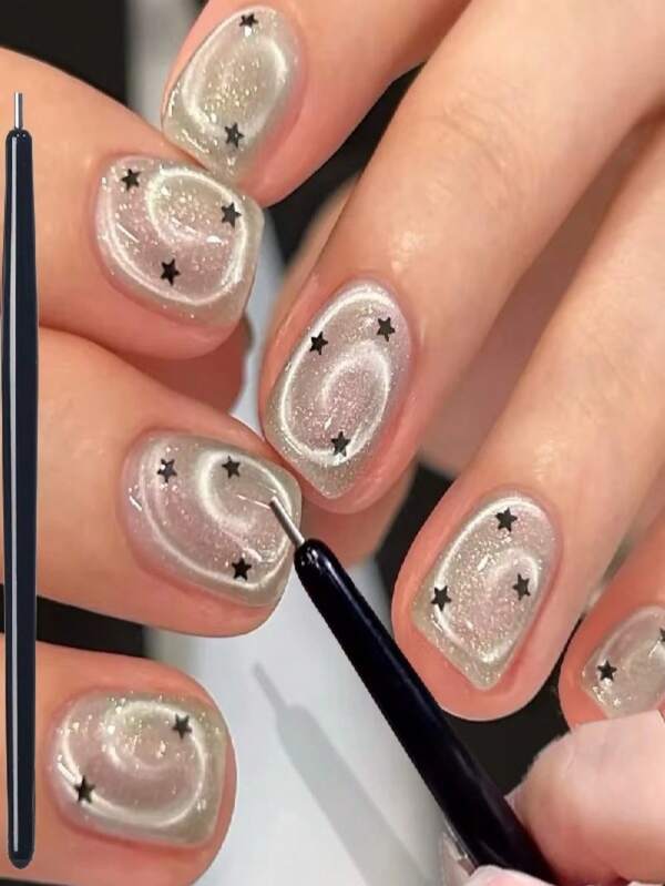 قلم مغناطيسي للأظافر - مغناطيس قوي مناسب لطلاء أظافر الجل، للاستخدام المهني في صالون التجميل والمنزل - عصا مغناطيسية للأظافر بدون رائحة، ضرورية للصالون والتصميم DIY، تصميم أنيق وقابل للحمل، موثوق وقوي، مصمم خصيصًا للهواة، مناسب للاستخدام المنزلي وصالون الأظافر DIY